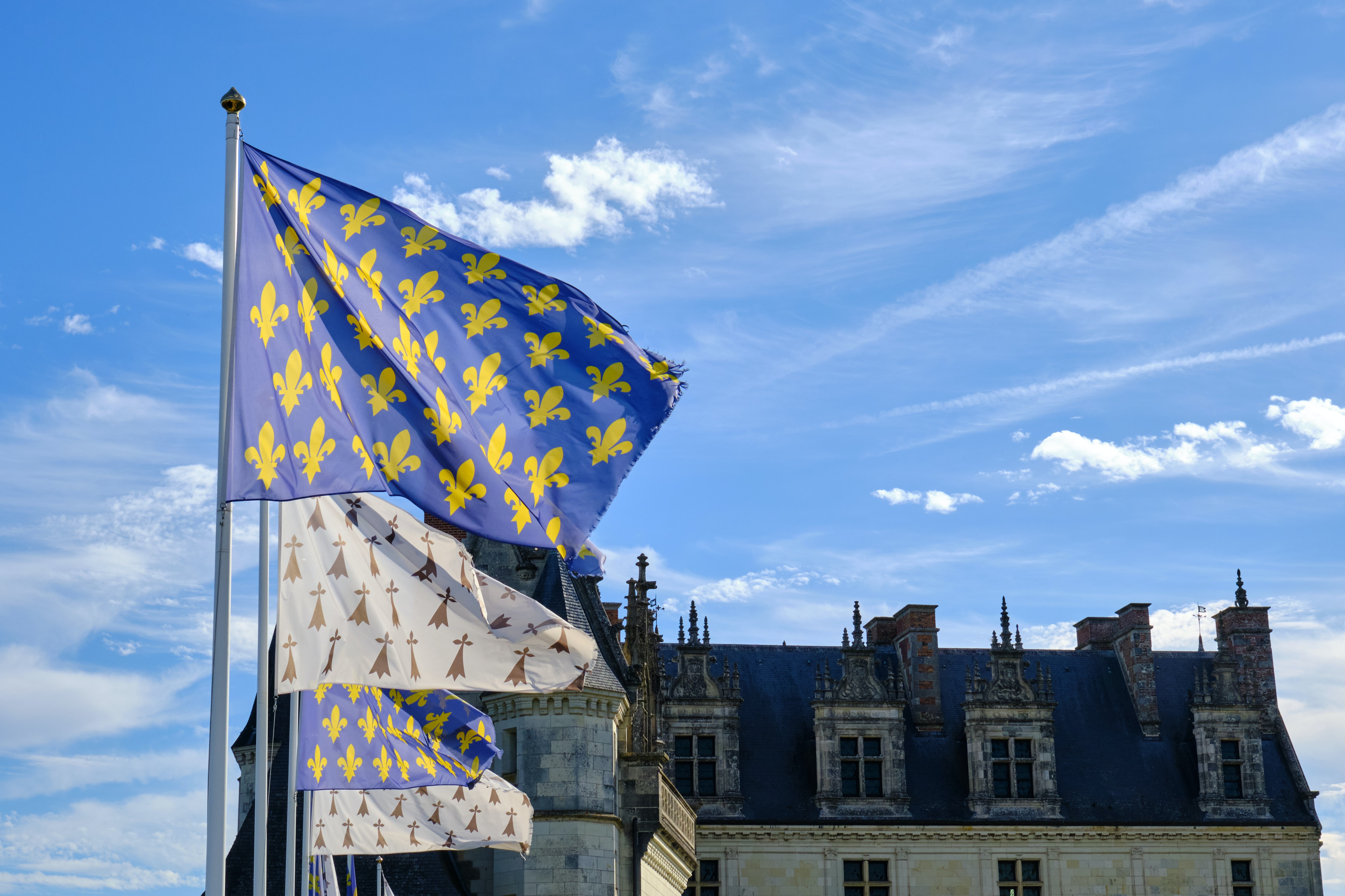 Plongez dans l'Histoire Royale à Amboise Drapeau royal à Amboise